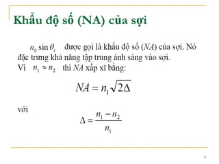 9
Khẩu độ số (NA) của sợi
 