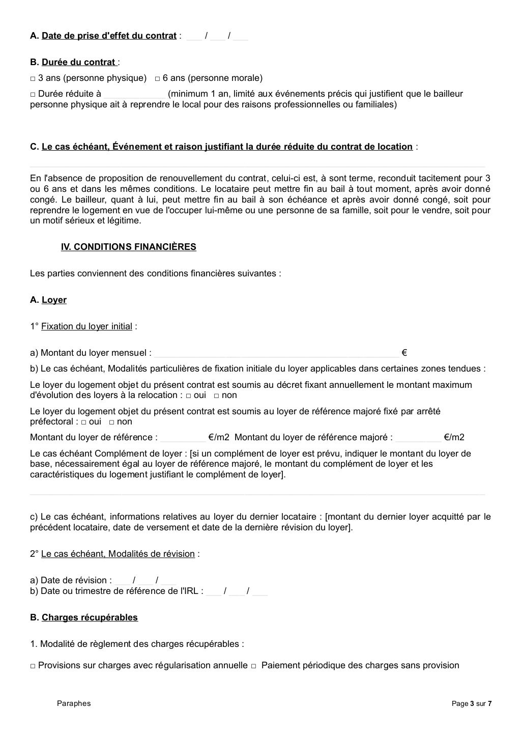 Bail de location gratuit à imprimer 2021