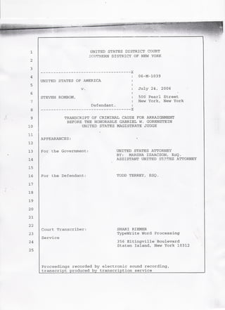 STEVE ROMBOM'S BAIL HEARING | PDF