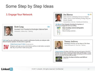 Some Step by Step Ideas




            © 2011 LinkedIn. All rights reserved. Confidential   23
 