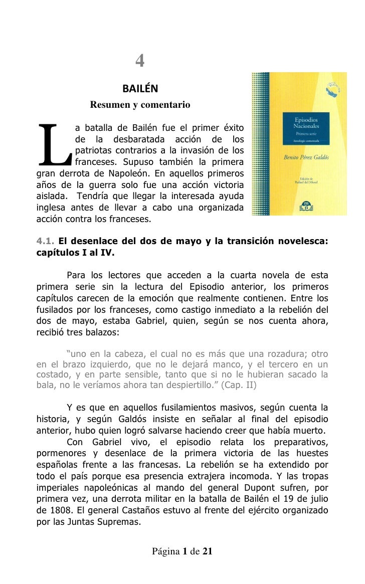 Bailen Edicion Resumida Y Comentada