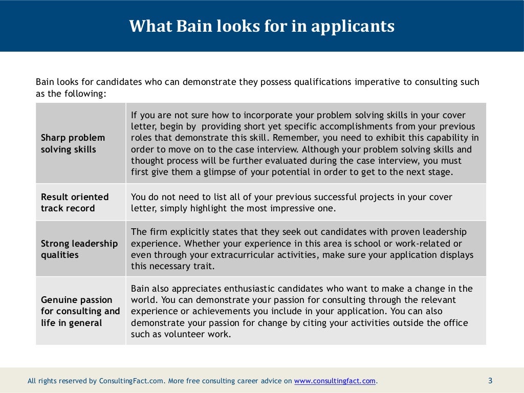 cover letter bain and company