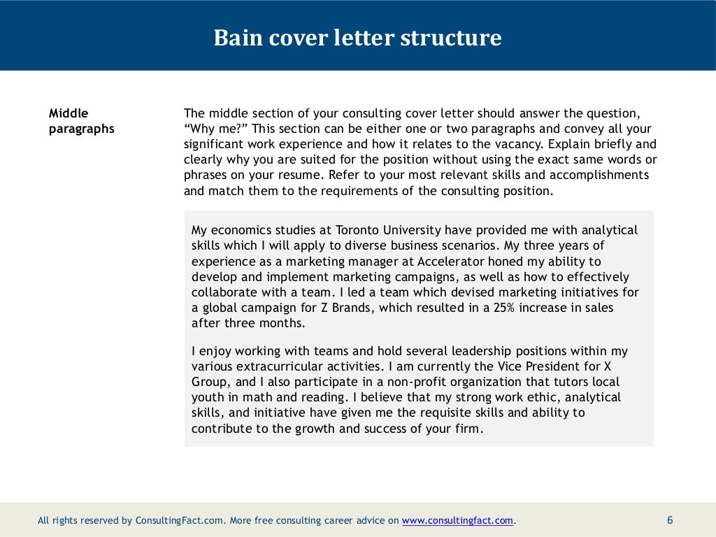Bain Cover Letter Sample