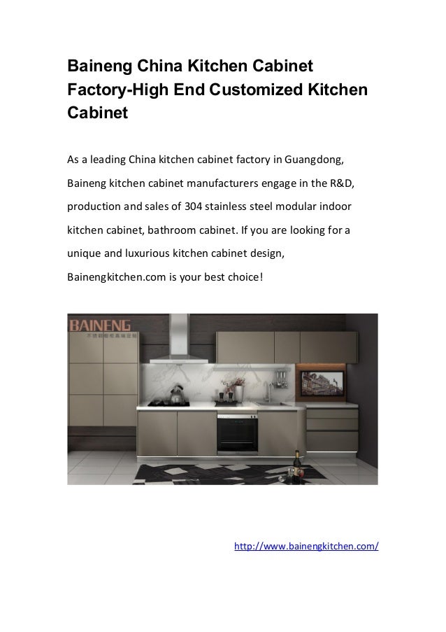 Baineng China Kitchen Cabinet Factory High End Customized Kitchen Cab