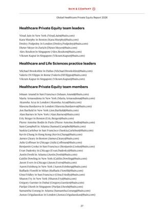 Bain Global Healthcare Private Equity Report 2026 | PDF