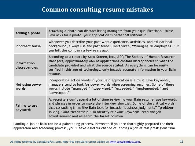 consulting firm resumes