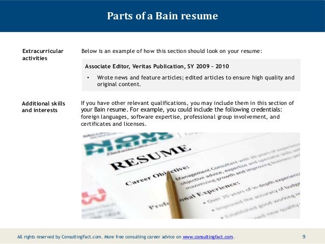 bain resume sample how should a resume look