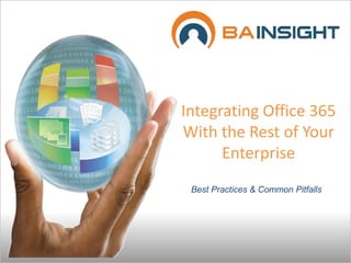Integrating Office 365
With the Rest of Your
      Enterprise
 Best Practices & Common Pitfalls
 