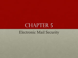 Chapter 5
Electronic Mail Security

 