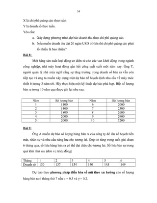 Bài tập kỹ thuật dự báo trong công nghiệp | PDF