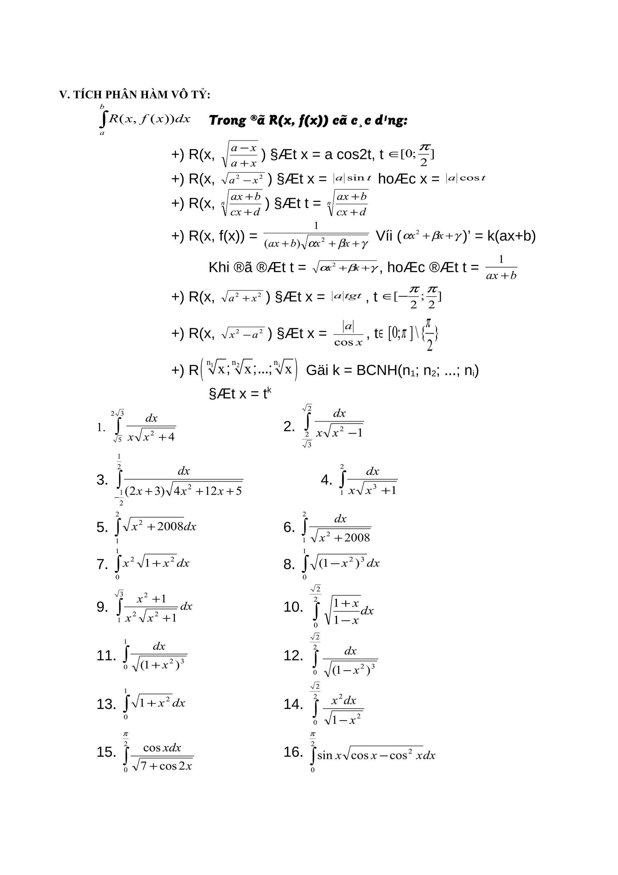 Bai tap nguyen ham tich phan | DOC