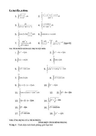 Bai tap nguyen ham tich phan | DOC