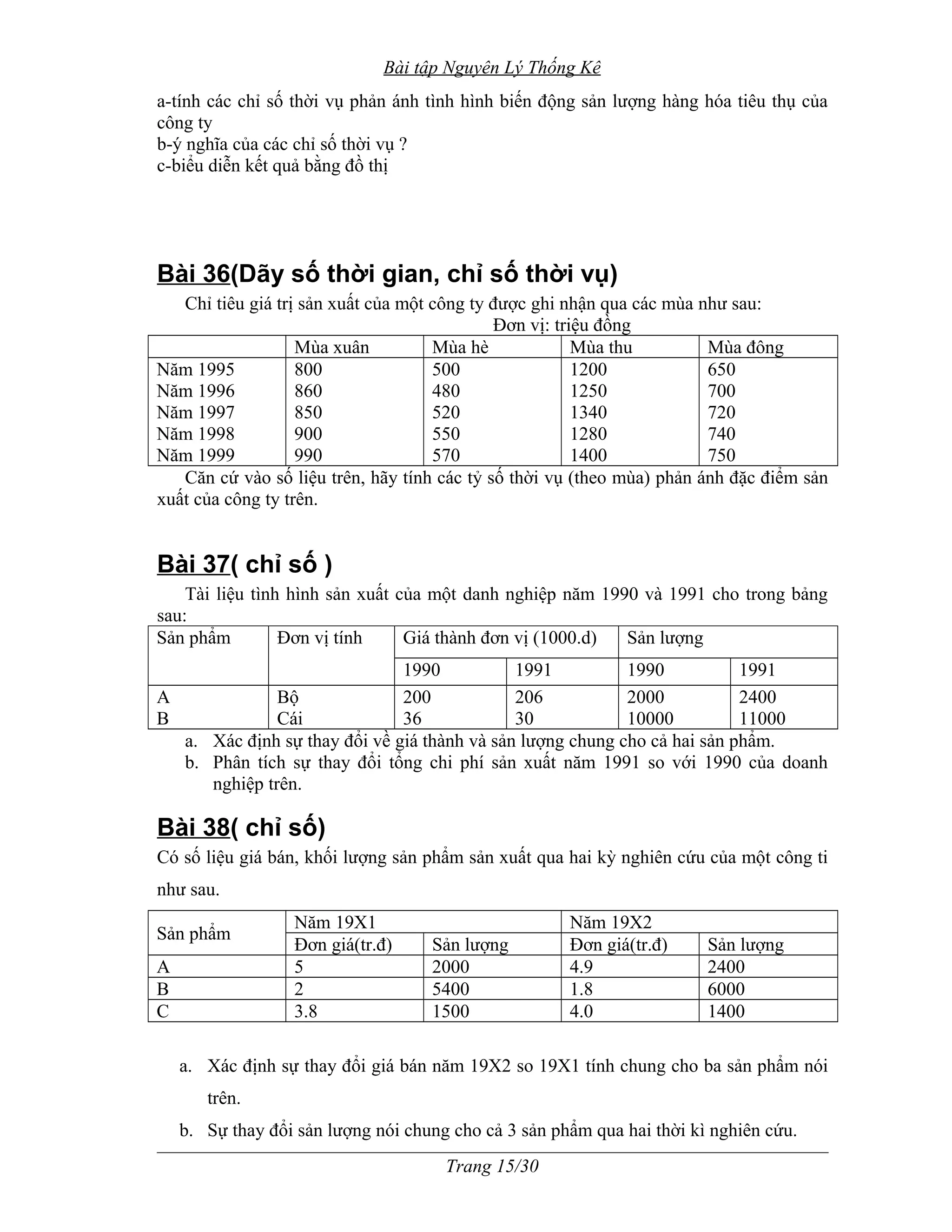 Bai tap nguyen ly thong ke | DOC