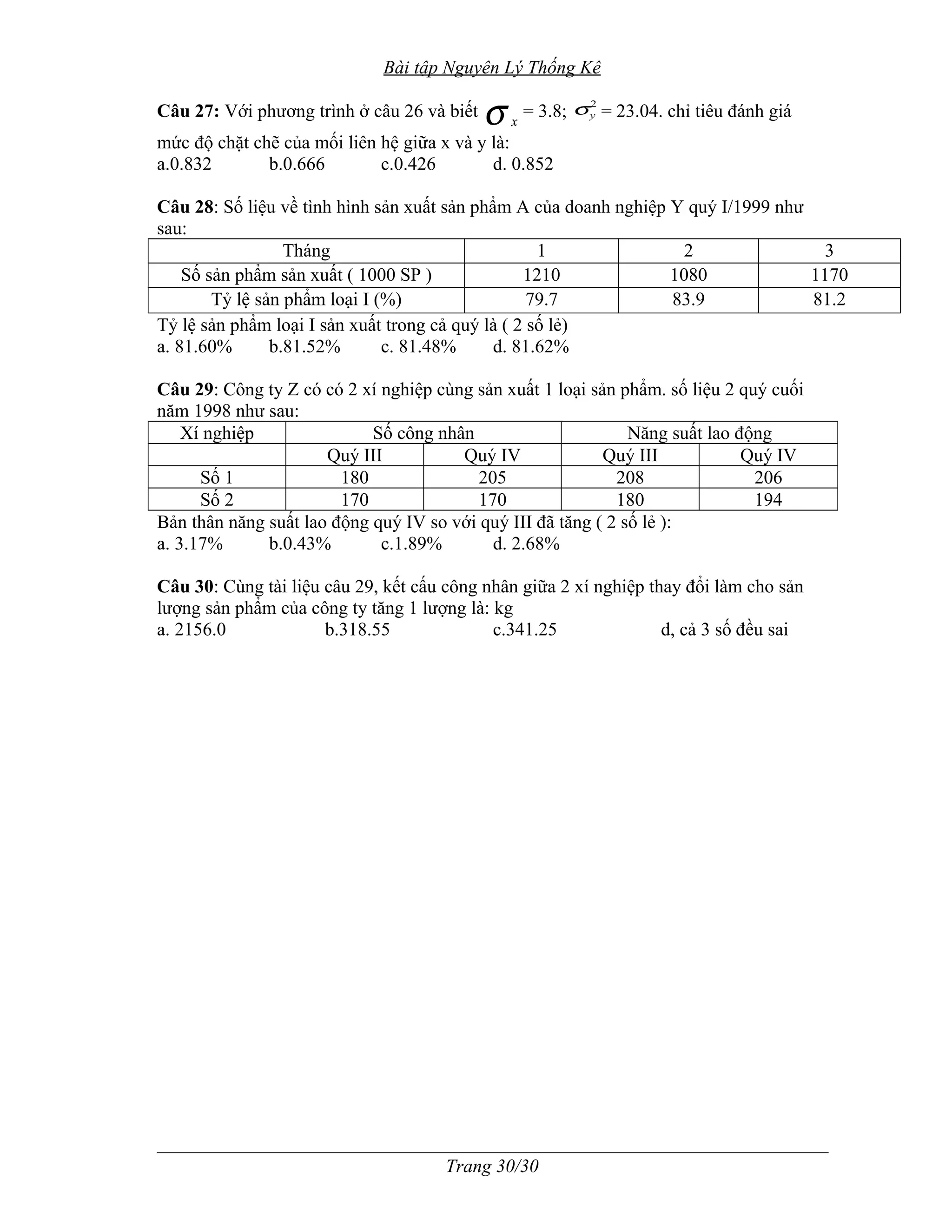 Bai tap nguyen ly thong ke | DOC