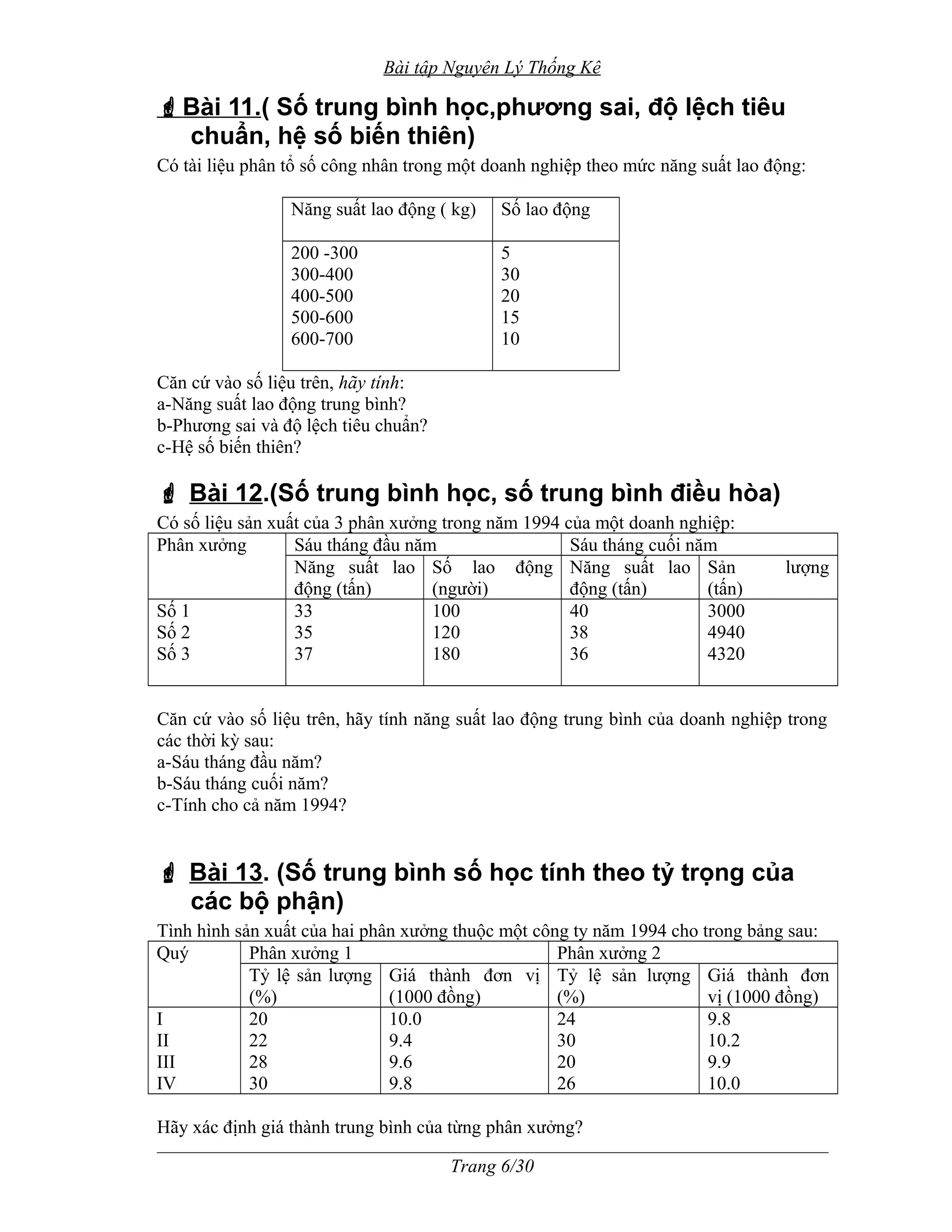 Bai tap nguyen ly thong ke | DOC
