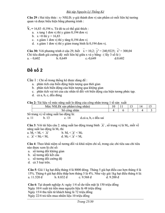 Bai tap nguyen ly thong ke | DOC