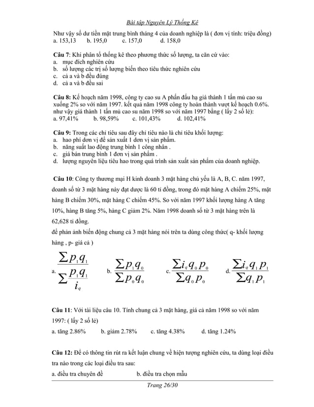 Bai tap nguyen ly thong ke | DOC