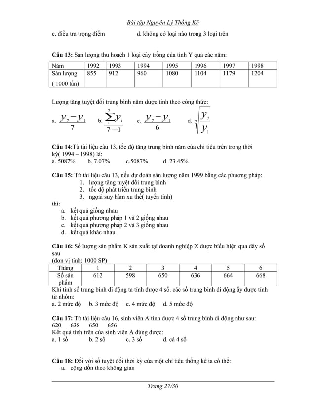 Bai tap nguyen ly thong ke | DOC