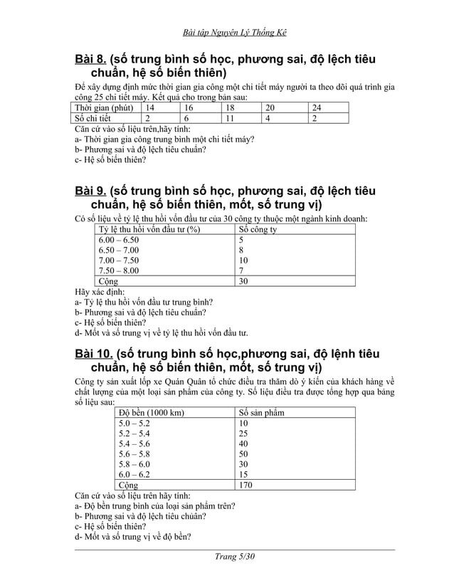 Bai tap nguyen ly thong ke | DOC