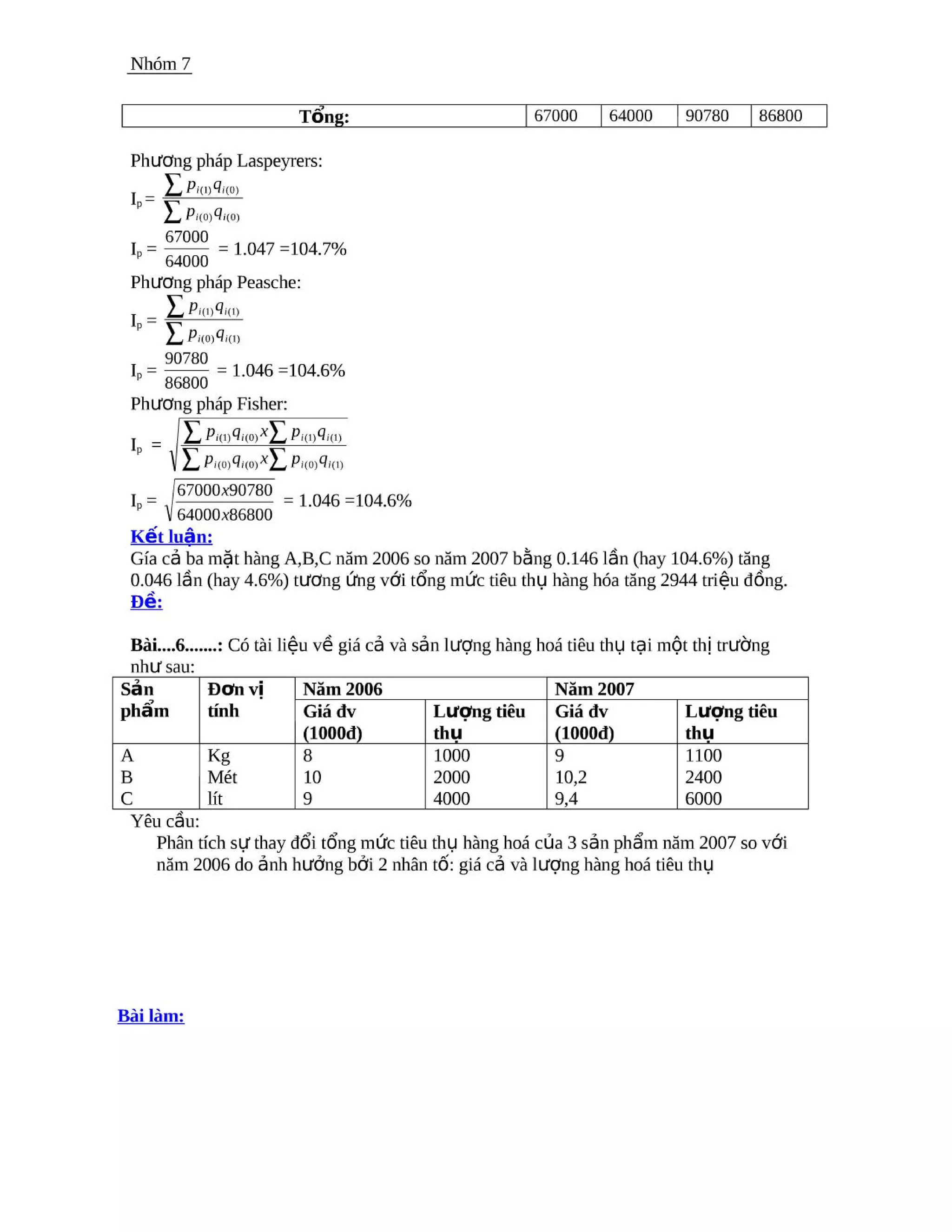 Bai tap nguyen ly thong ke kinh te | PDF