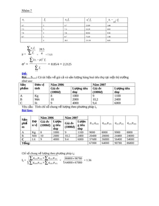 Bai tap nguyen ly thong ke kinh te | PDF