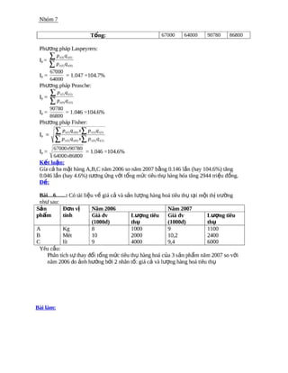 Bai tap nguyen ly thong ke kinh te | PDF