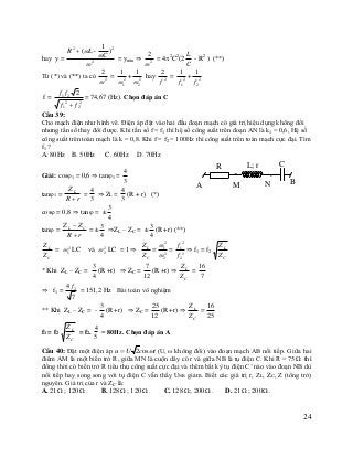 Bài tập và phương pháp giải bài tập điện xoay chiều Slide 26