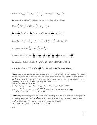 Bài tập và phương pháp giải bài tập điện xoay chiều Slide 48