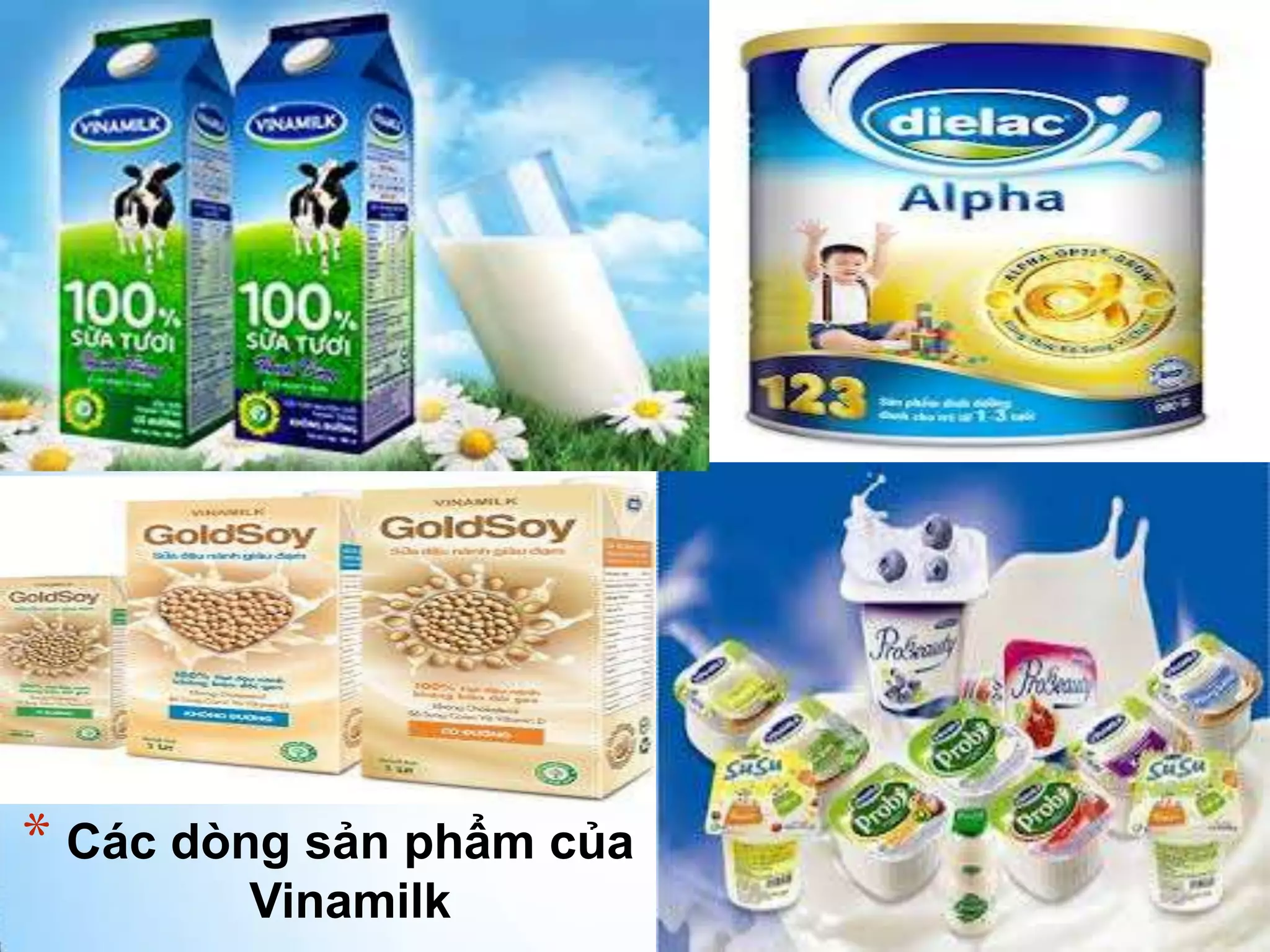 * Các dòng sản phẩm của
Vinamilk

 