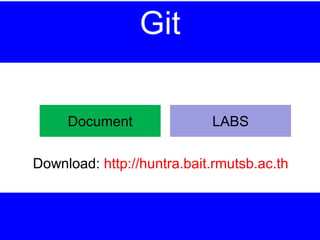 Page 107
Git
Download: http://huntra.bait.rmutsb.ac.th
Document LABS
 