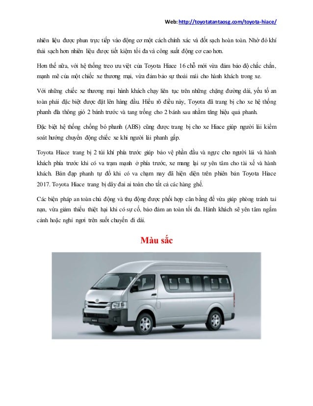 Giá Toyota Hiace Cá Mập Đầu Búa | Thông số Hiace | Toyota Tân Tạo
