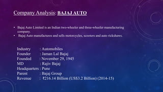 fundamental analysis Bajaj auto ltd
