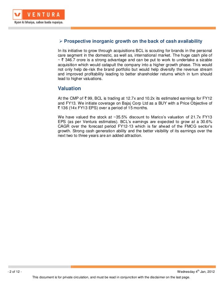 Bajaj corp initiating coverage report