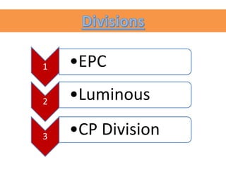 1 •EPC
2 •Luminous
3 •CP Division
 