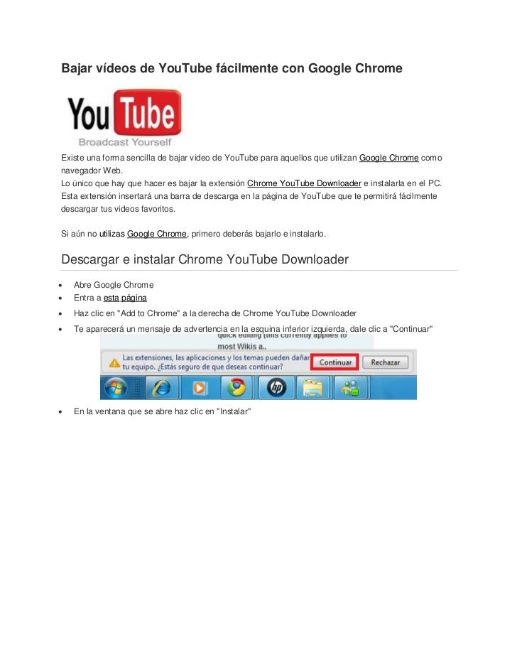 Bajar Videos De You Tube Facilmente Con Google Chrome
