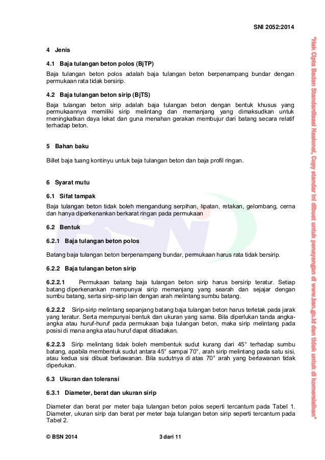 Baja tulangan beton SNI 2052 2014 Baja tulangan beton SNI 2052 2014