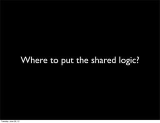 Where to put the shared logic?
 