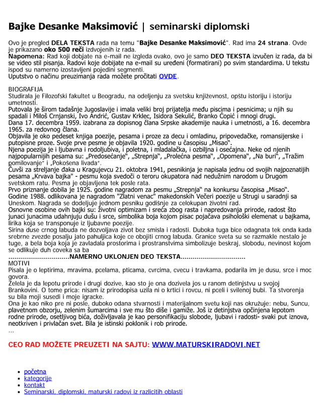 Bajke desanke-maksimovic | PDF