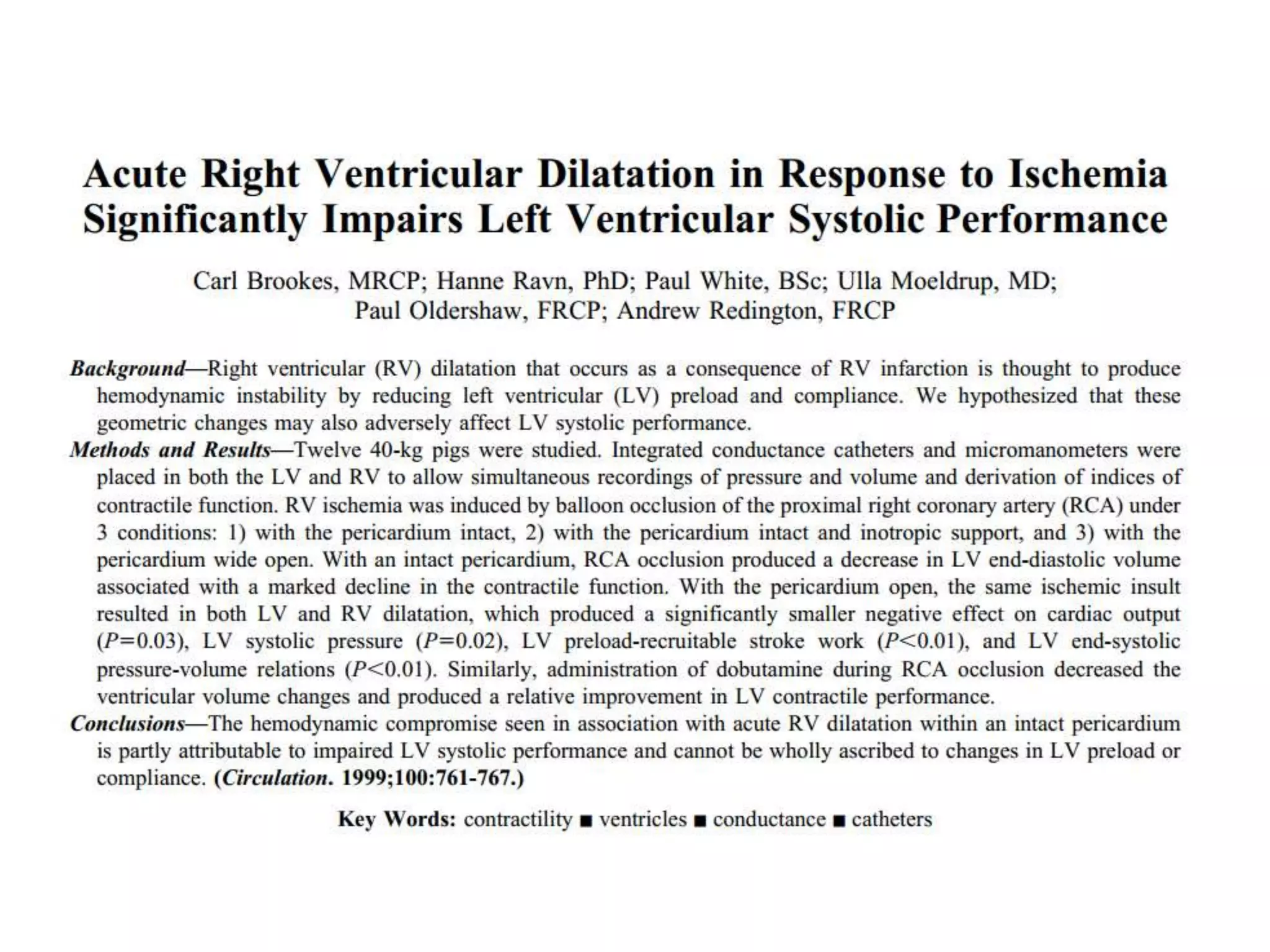 Low cardiac output due to acute right ventricular dysfunction in ...