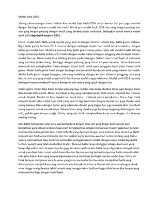 Model Batik Terbaru | PDF