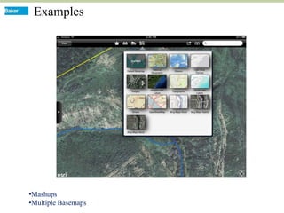 Examples




•Mashups
•Multiple Basemaps
 