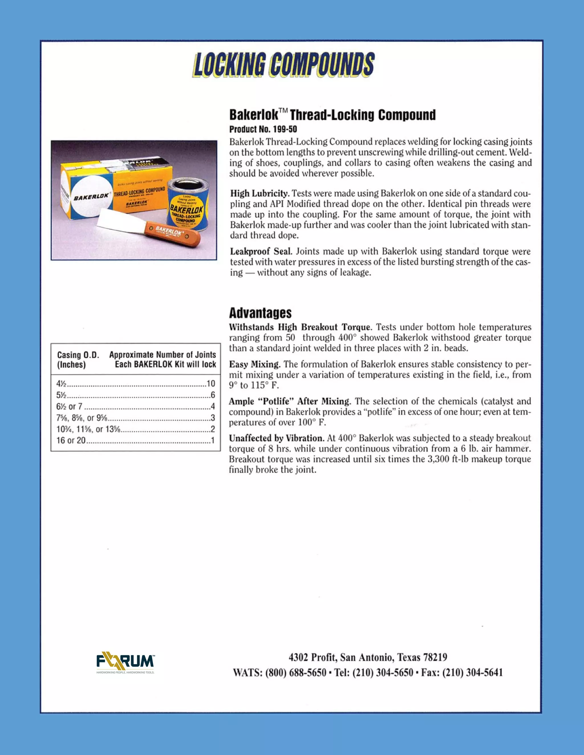 Bakerlok thread locking compound data sheet PDF