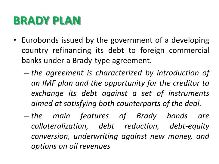 Baker plan and brady plan different from each