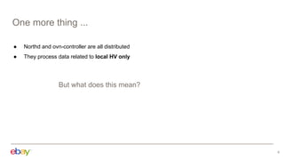 One more thing ...
6
● Northd and ovn-controller are all distributed
● They process data related to local HV only
But what does this mean?
 