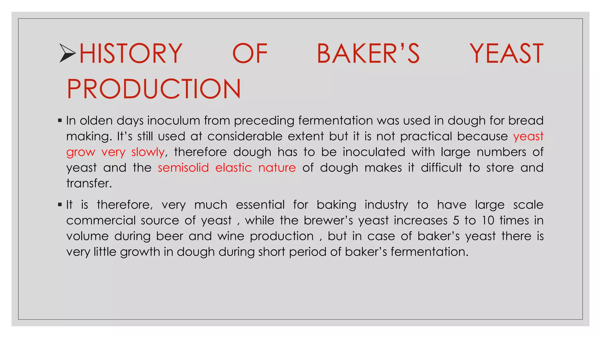 Baker’s yeast production PPT