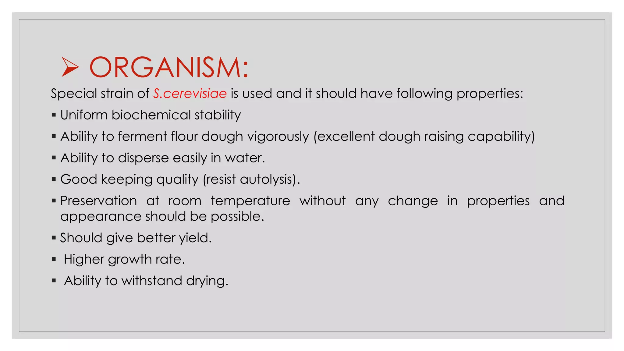 Baker’s yeast production PPT
