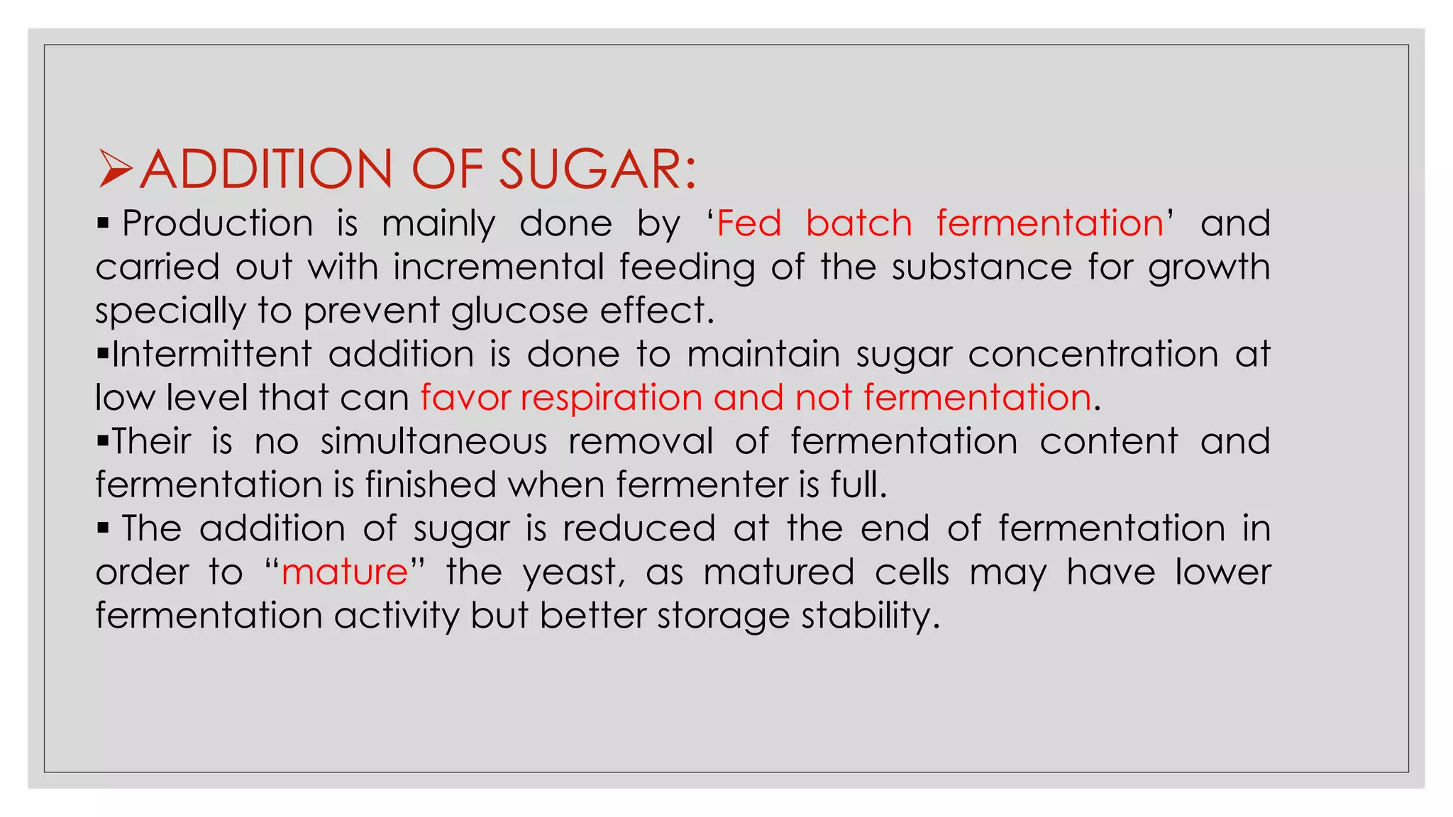 Baker’s yeast production PPT