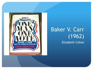 Baker V. Carr
      (1962)
    Elizabeth Cahan
 
