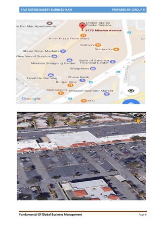 FIVE SISTERS BAKERY BUSINESS PLAN PREPARED BY: GROUP 9
Fundamental Of Global Business Management Page 6
 