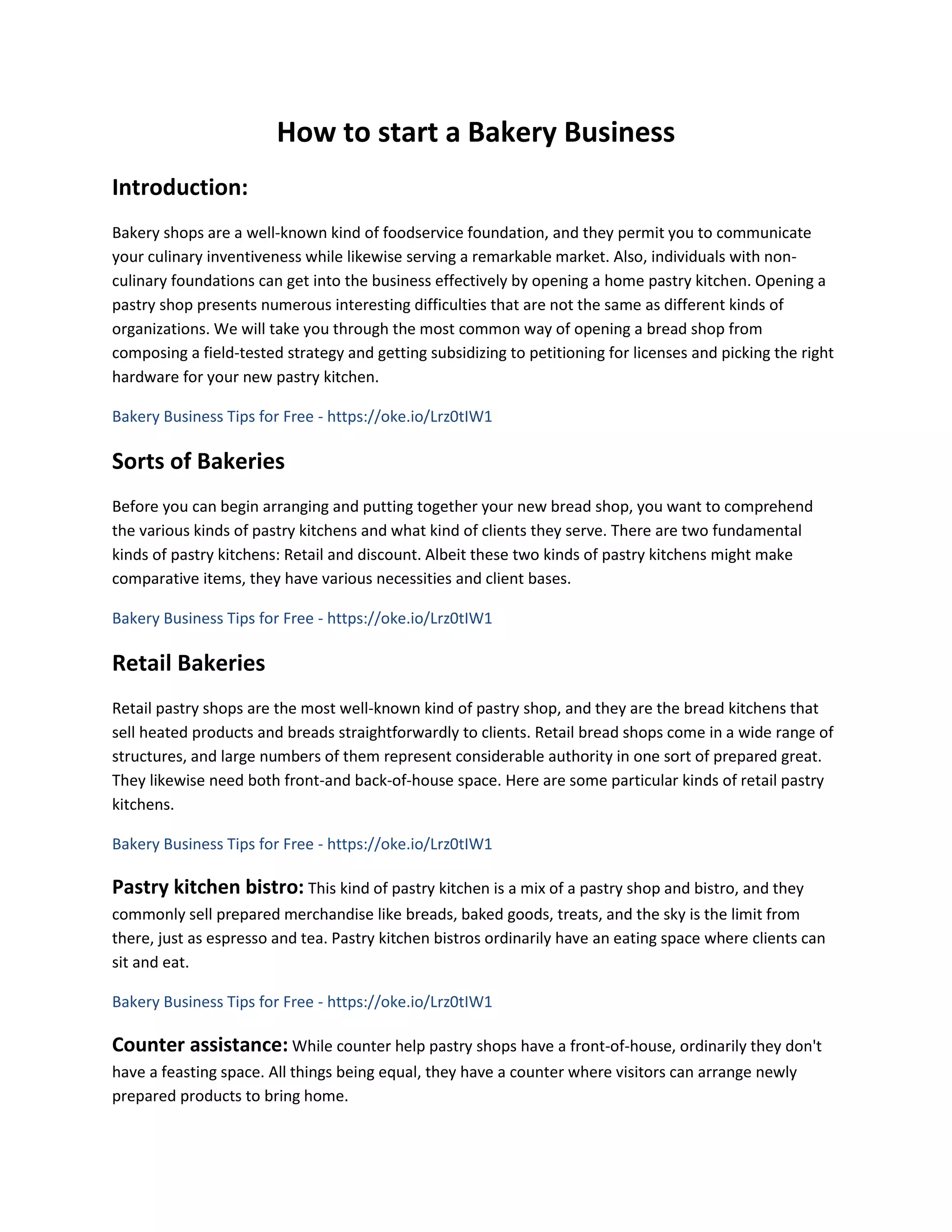 How to start a Bakery business | PDF